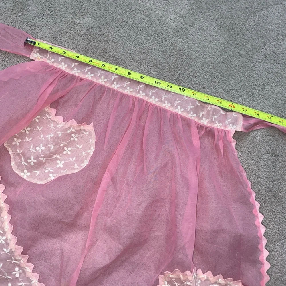 Vintage‎ Organza Pink Women’s Half Waist Kitchen Apron